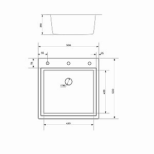Кухонная мойка CeruttiSpa GLORIA50B nano black CT11256 графит купить в интернет-магазине сантехники Sanbest