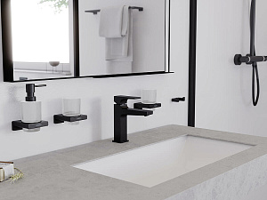 Стакан для зубных щеток Hansgrohe AddStoris 41749340 черный хром купить в интернет-магазине сантехники Sanbest