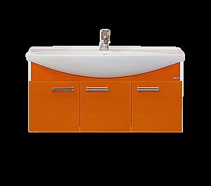 Тумба с раковиной подвесная Misty Джулия 105 оранжевая для ванной в интернет-магазине Sanbest