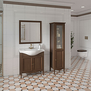 Тумба с раковиной Caprigo Lion 80 две двери, античный орех для ванной в интернет-магазине Sanbest