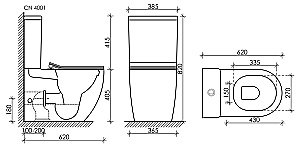 Унитаз напольный Ceramica Nova METROPOL CN4001 безободковый, с крышкой микролифт, с бачком купить в интернет-магазине Sanbest