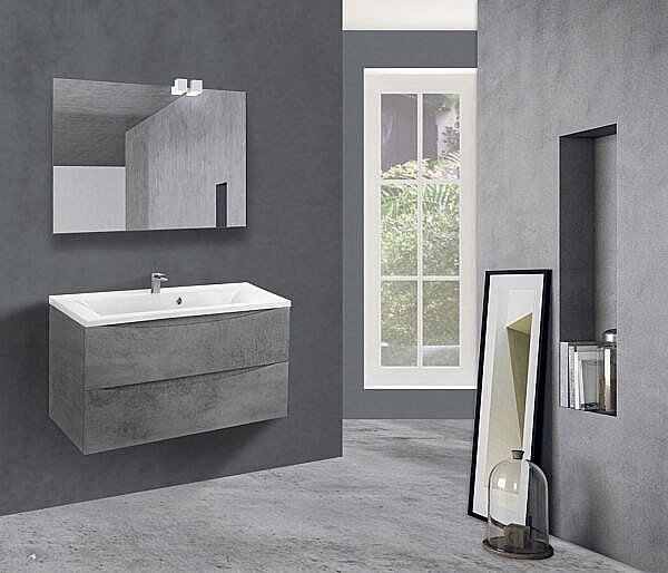 Тумба с раковиной Vincea Mia 900 Beton для ванной в интернет-магазине Sanbest