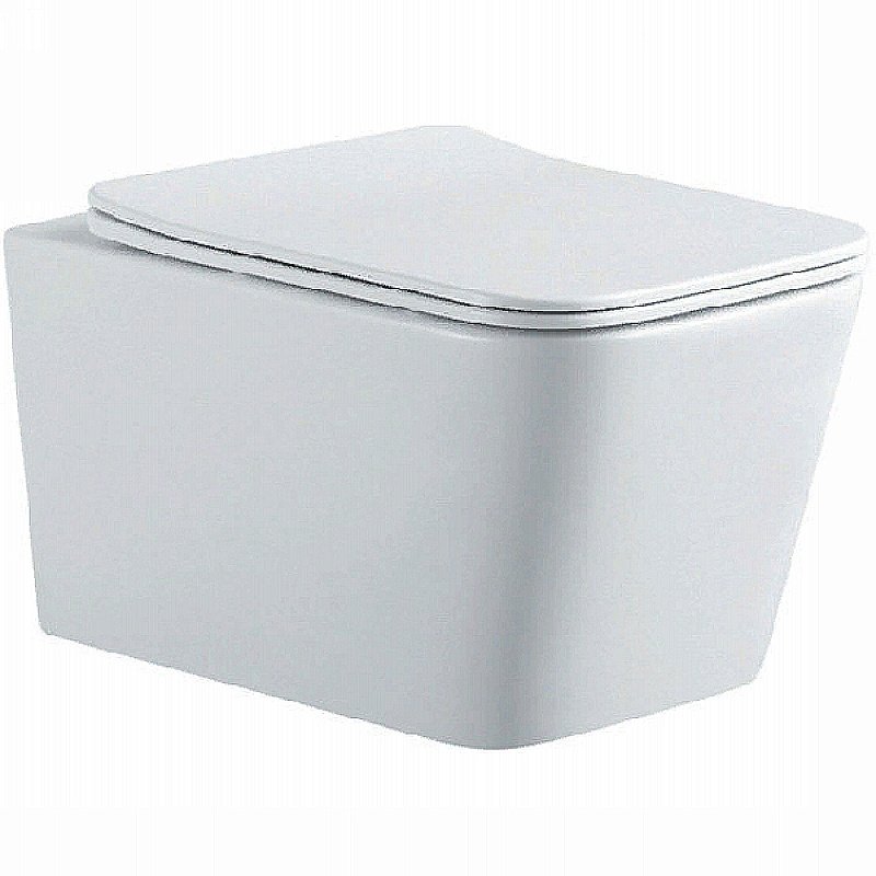 Унитаз подвесной Aquatek Либра New AQ0530N-00 белый, с крышкой микролифт, безободковый купить в интернет-магазине Sanbest