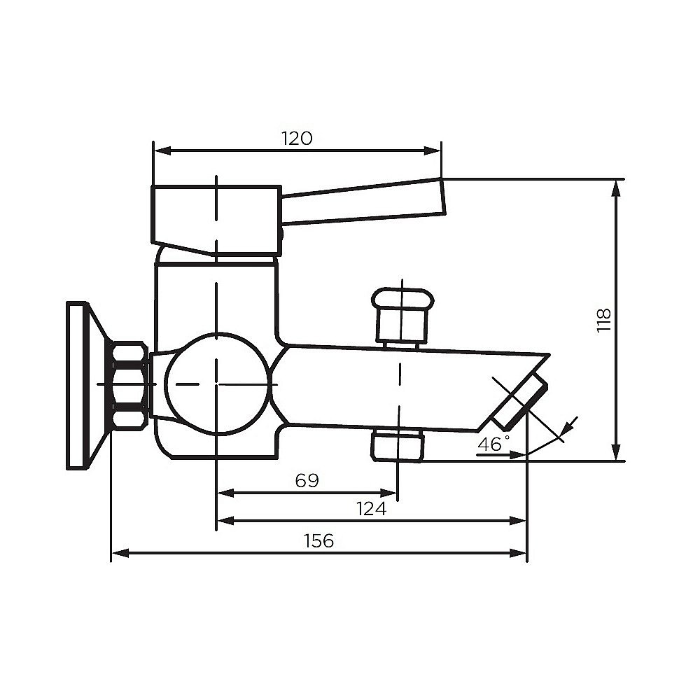 Смеситель для ванны Dorff Logic New D0103030SS хром купить в интернет-магазине сантехники Sanbest