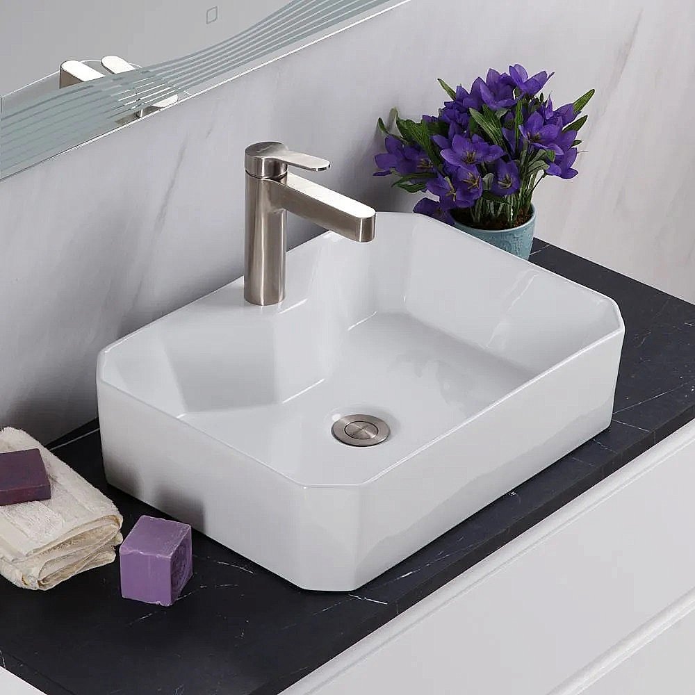 Раковина накладная Belbagno 49 BB1387 белая купить в интернет-магазине Sanbest