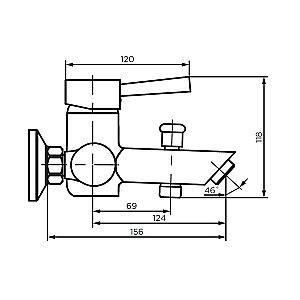 Смеситель для ванны Dorff Logic New D0103030SS хром купить в интернет-магазине сантехники Sanbest