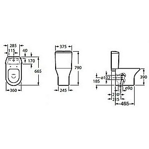Унитаз напольный Roca Leon 342649000 с бачком купить в интернет-магазине Sanbest