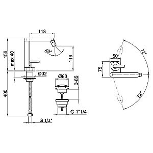 Смеситель для биде Webert Living LV840102015 купить в интернет-магазине сантехники Sanbest