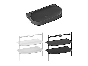 Раковина Ravak Yard 80 антрацит/кронштейн хром купить в интернет-магазине Sanbest