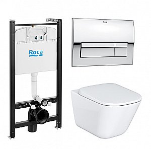 Унитаз подвесной Roca The Gap 893104100 безободковый, с инсталляцией, с крышкой микролифт купить в интернет-магазине Sanbest