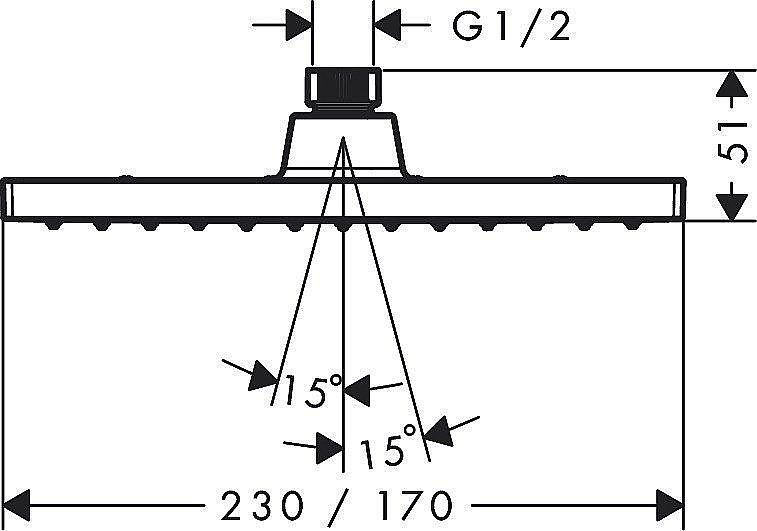 Верхний душ Hansgrohe Vernis Shape 230 1jet 26281000 купить в интернет-магазине сантехники Sanbest