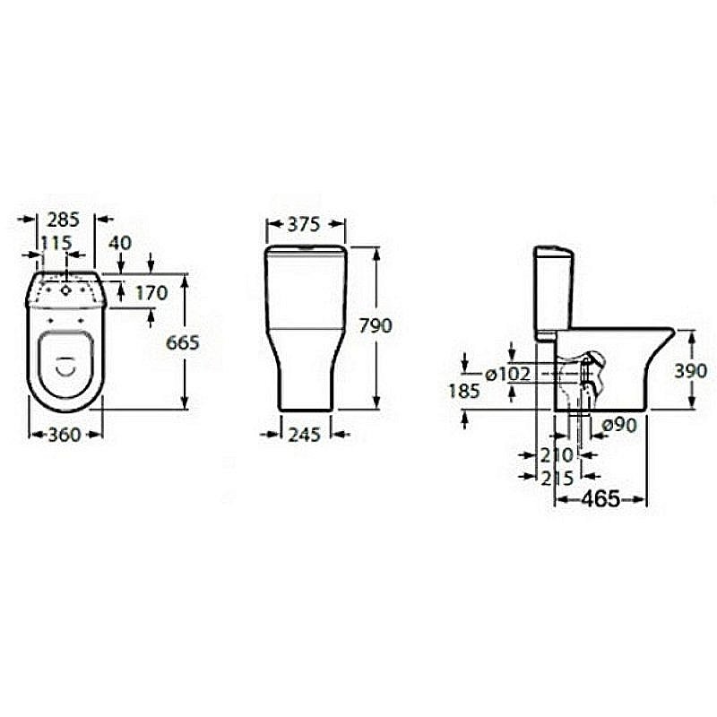 Унитаз напольный Roca Leon 342649000 с бачком купить в интернет-магазине Sanbest