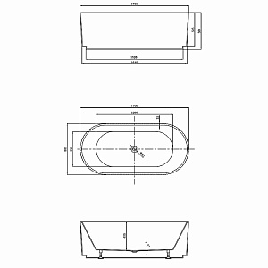 Ванна Vincea 170x80 VBT-426-1700MW белая матовая купить в интернет-магазине Sanbest