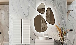 Зеркало Jorno Stone 80 Stn.05/W/JR в ванную от интернет-магазине сантехники Sanbest