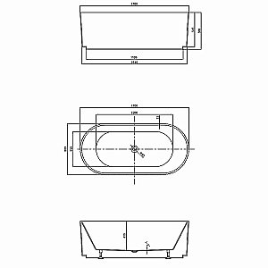 Ванна Vincea 170x80 VBT-426-1700MW белая матовая купить в интернет-магазине Sanbest