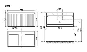 Тумба с раковиной Sancos CODE CD80GB/CN13002 80 серо - бежевый для ванной в интернет-магазине Sanbest