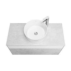Тумба с раковиной Акватон Марбл 100/Mila 40 слейт/белая матовая для ванной в интернет-магазине Sanbest