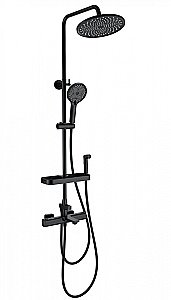 Душевая система с гигиеническим душем и термостатом WONZON & WOGHAND SOLID, Черный матовый (WW-C3011-A1-MB) купить в интернет-магазине сантехники Sanbest