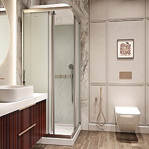 Душевая кабина Parly FQ811, ABS-пластик, матовое стекло, тропический душ купить в интернет-магазине Sanbest