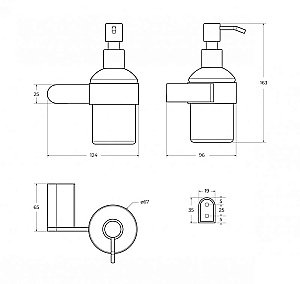 Диспенсер для жидкого мыла Cezares STYLUS-SOIS-V-NOP черный матовый купить в интернет-магазине сантехники Sanbest