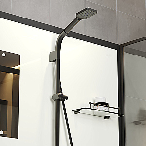 Душевая кабина Niagara Standart ST120/90/15Q/BL/BK 120х90 без крыши, профиль черный матовый/стекло прозрачное купить в интернет-магазине Sanbest