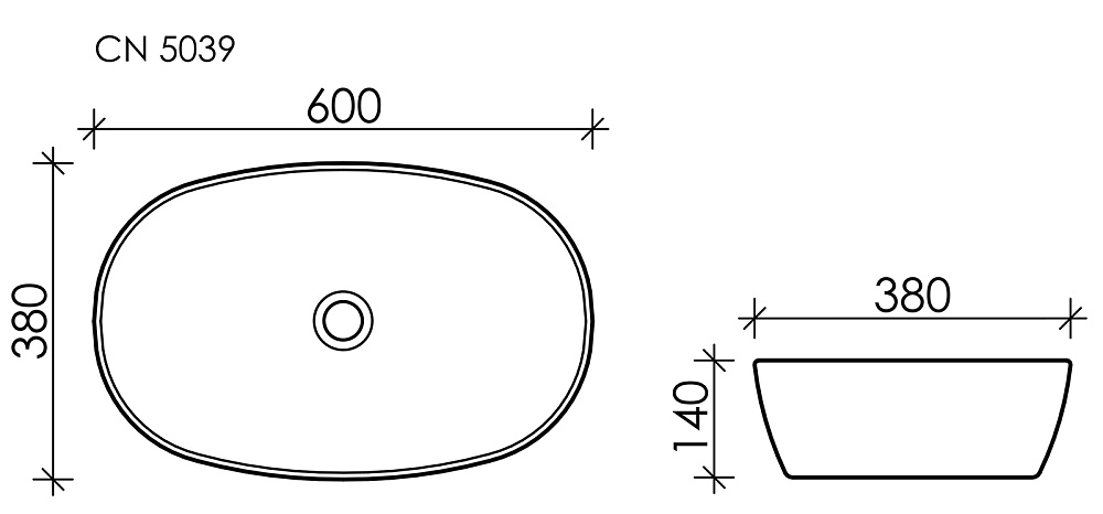 Раковина накладная Ceramica Nova Element 60 CN5039 купить в интернет-магазине Sanbest