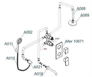 Душевая система WasserKRAFT Aller A171668 купить в интернет-магазине сантехники Sanbest