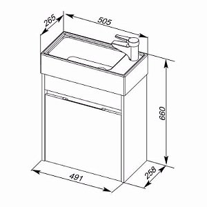 Тумба с раковиной Aquanet Nova Lite 298853 50 белый глянец для ванной в интернет-магазине Sanbest