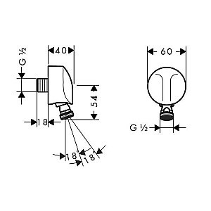 Шланговое подсоединение Hansgrohe Fixfit E 27505000 купить в интернет-магазине сантехники Sanbest