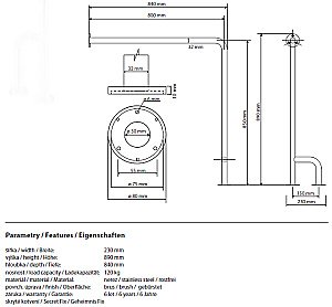 Пoручeнь Bemeta Help program 23 матовый хром купить в интернет-магазине сантехники Sanbest