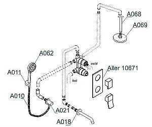 Душевая система WasserKRAFT Aller 1060 A171668 купить в интернет-магазине сантехники Sanbest
