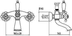 Смеситель для ванны Gattoni Vivaldi 1200612C0cr хром купить в интернет-магазине сантехники Sanbest