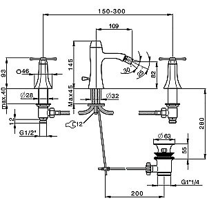 Смеситель для биде Cisal Cherie CX0012206T купить в интернет-магазине сантехники Sanbest