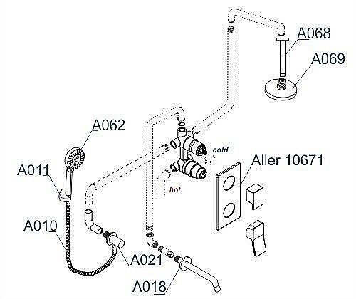 Душевая система WasserKRAFT Aller 1060 A171668 купить в интернет-магазине сантехники Sanbest