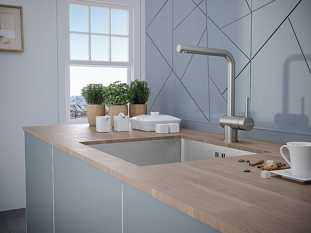 Смеситель для кухни Paulmark Spring Sp212067-BS брашированная сталь купить в интернет-магазине сантехники Sanbest