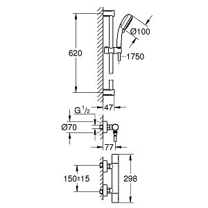 Термостат для душа Grohe Grohtherm 800 Cosmopolitan 34768000 купить в интернет-магазине сантехники Sanbest