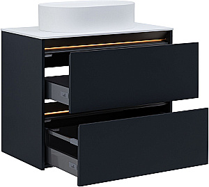 Тумба с раковиной Allen Brau Activity 80 1.34012.AM антрацит матовый/олива брашированная для ванной в интернет-магазине Sanbest