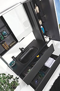 Тумба с раковиной Armadi Art Vallessi 100 антрацит матовый для ванной в интернет-магазине Sanbest