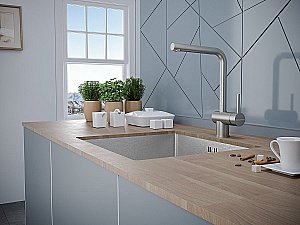 Смеситель для кухни Paulmark Spring Sp212067-BS брашированная сталь купить в интернет-магазине сантехники Sanbest