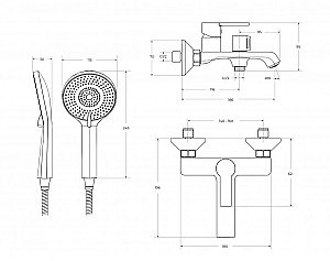 Смеситель для ванны и душа BelBagno AURORA-VASM-CRM хром купить в интернет-магазине сантехники Sanbest