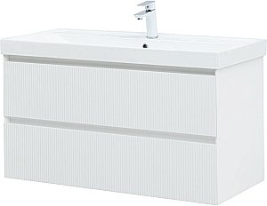 Тумба с раковиной Aquanet Альтера 337157 100 белый матовый для ванной в интернет-магазине Sanbest