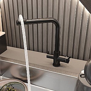 Смеситель для кухни Elghansa Kitchen Pure Water 56A5216-Black черный купить в интернет-магазине сантехники Sanbest