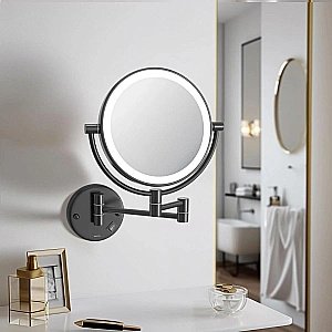 Зеркало косметические с подсветкой Aquatek AQ4912MB черное матовое купить в интернет-магазине сантехники Sanbest