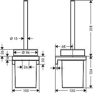 Ершик для унитаза Hansgrohe AddStoris 41752990 полированное золото купить в интернет-магазине сантехники Sanbest