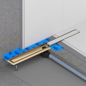 Душевой лоток TIMO Drain System 700 Plate DS230207/17 под плитку, золото матовое купить в интернет-магазине Sanbest