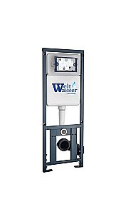 Унитаз с инсталляцией WeltWasser MARBERG 410+GELBACH 043 GL-BL+MAR 410 SE GL-WT черный/кнопка белая, безободковый, с крышкой микролифт, слив торнадо купить в интернет-магазине Sanbest