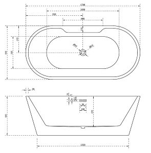 Акриловая ванна ABBER AB9299-1.7 170х80 купить в интернет-магазине Sanbest