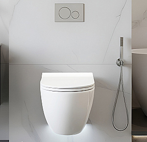 Унитаз подвесной Ceruttispa AMICI Aria CT11388 безободковый, с крышкой микролифт, смыв торнадо, белый купить в интернет-магазине Sanbest