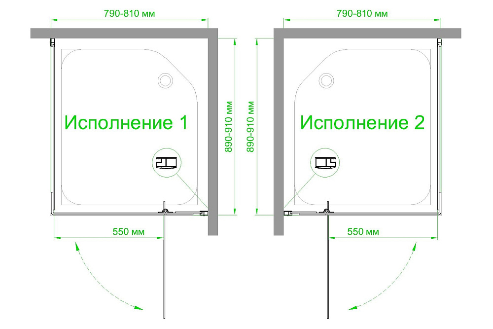 Душевой уголок Royal Bath HPVD RB9080HPVD-T-BL 80х90 прозрачное стекло/черный профиль купить в интернет-магазине Sanbest