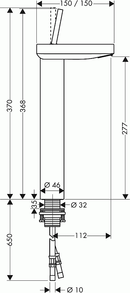 Смеситель для раковины Axor Starck X 10080000 купить в интернет-магазине сантехники Sanbest